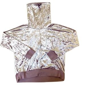 Betsey Johnson velour metallic print funnel neck sweatshirt. Size L